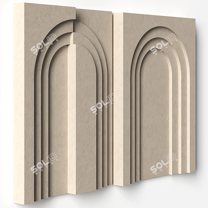 Stone Relief Wall Art Sculpture 3D model image 5