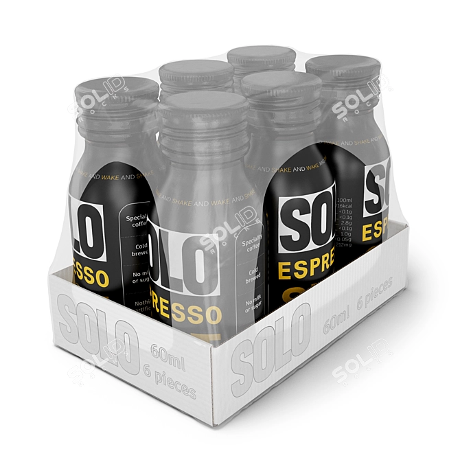 PVC Shrink Package with 12 x 60ml Bottles 3D model image 4