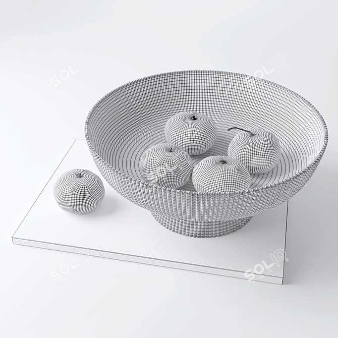 Luxury Crystal Fruit Plate 3D model image 3