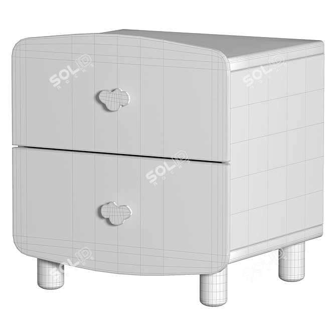 Charming Cloud Handle Bedside Table 3D model image 3