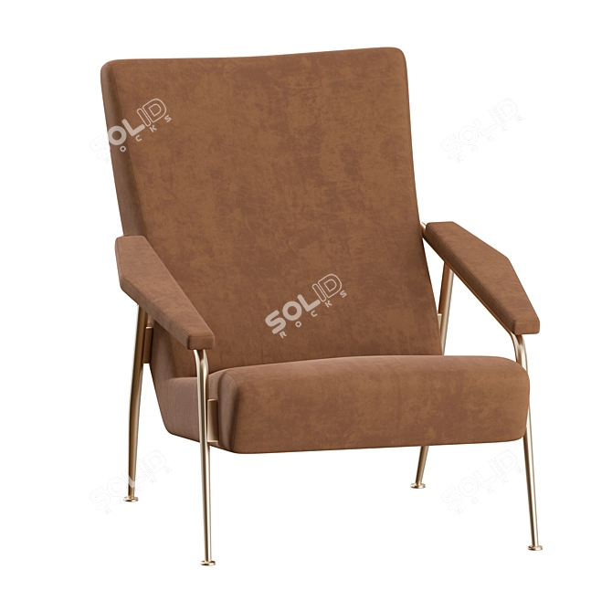 Molteni&C D.153.1 Lounge Armchair 3D model image 5