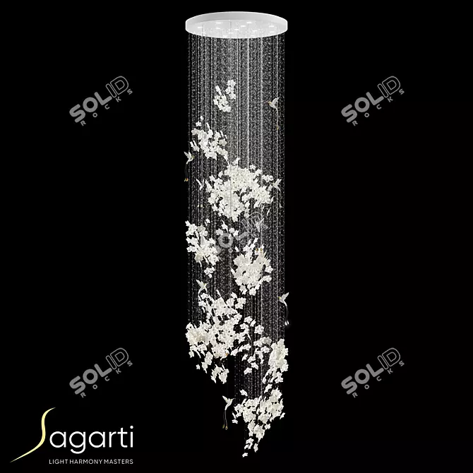 Elegant Swarovski Chandelier, 110cm, 470cm 3D model image 1