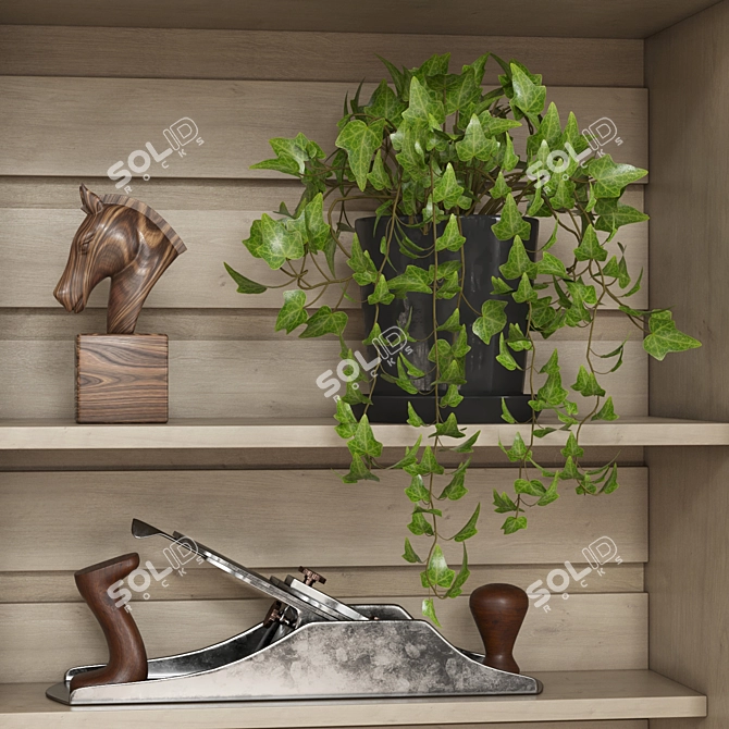 Vintage Carpentry Tools and Decor 3D model image 6