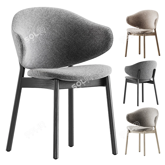 Modern Nelli Dining Chair Design 3D model image 1