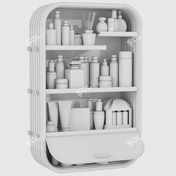 Luxury Bathroom Beauty Shelf 3D model image 2