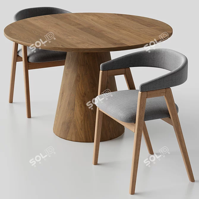 Customizable Set: Trevor Chair and Lori Table 3D model image 1