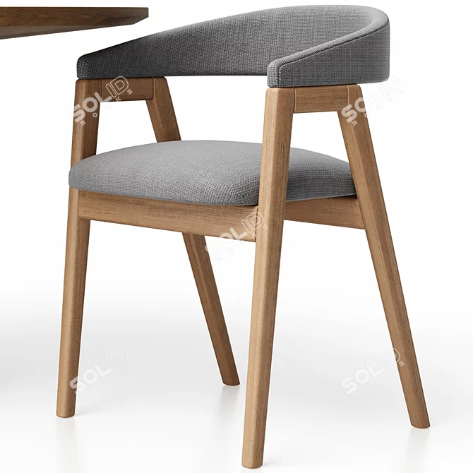 Customizable Set: Trevor Chair and Lori Table 3D model image 3