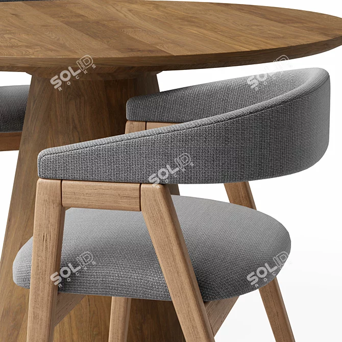 Customizable Set: Trevor Chair and Lori Table 3D model image 4