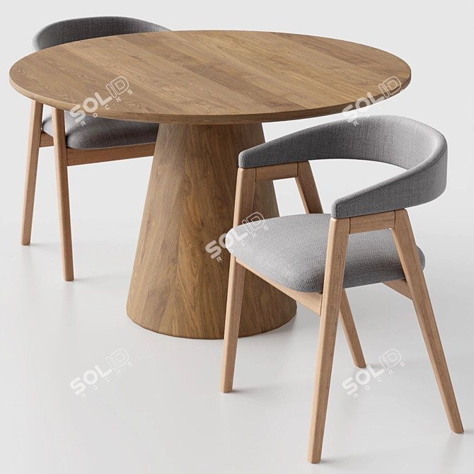 Customizable Set: Trevor Chair and Lori Table 3D model image 11