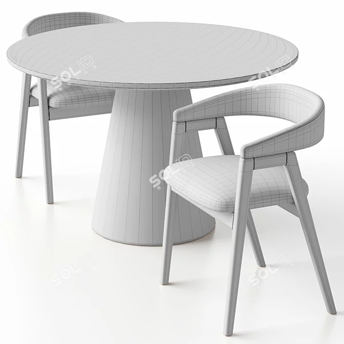 Customizable Set: Trevor Chair and Lori Table 3D model image 30