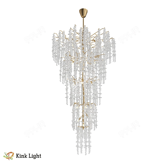 Shanti Gold Chandelier with Crystals 3D model image 1