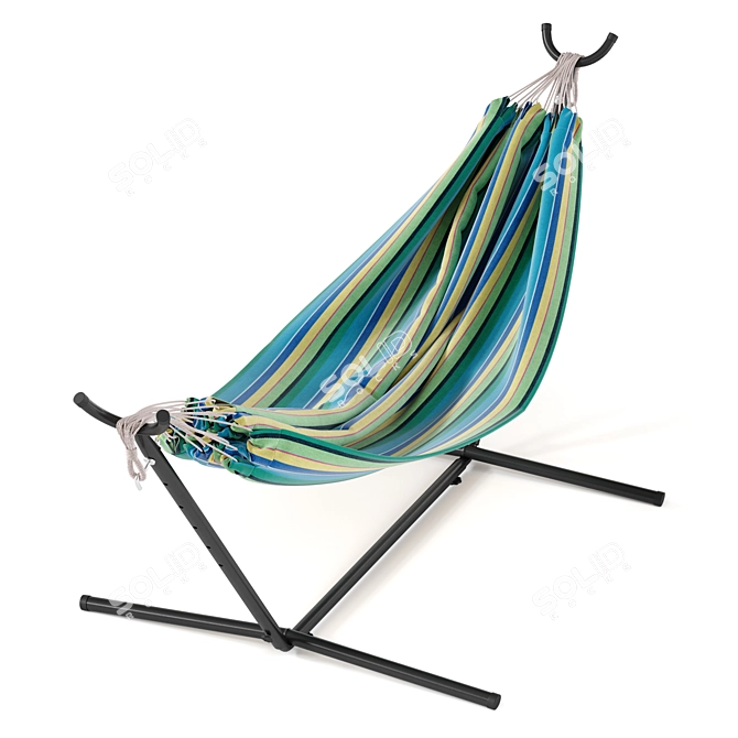 Outdoor Double Hammock with Compact Steel Frame 3D model image 5