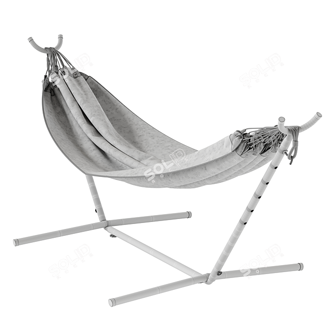 Outdoor Double Hammock with Compact Steel Frame 3D model image 6