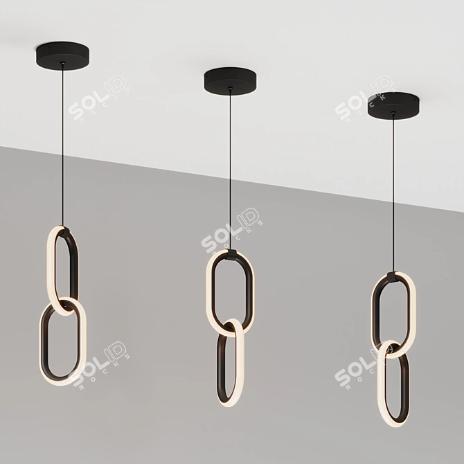 Modern Oval LED Mini Pendant 3D model image 2