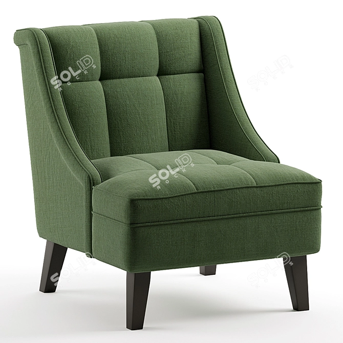 Modern Scandinavian Style Accent Chair 3D model image 1