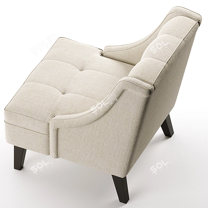 Modern Scandinavian Style Accent Chair 3D model image 2