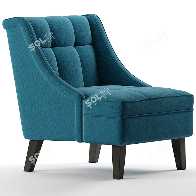 Modern Scandinavian Style Accent Chair 3D model image 3