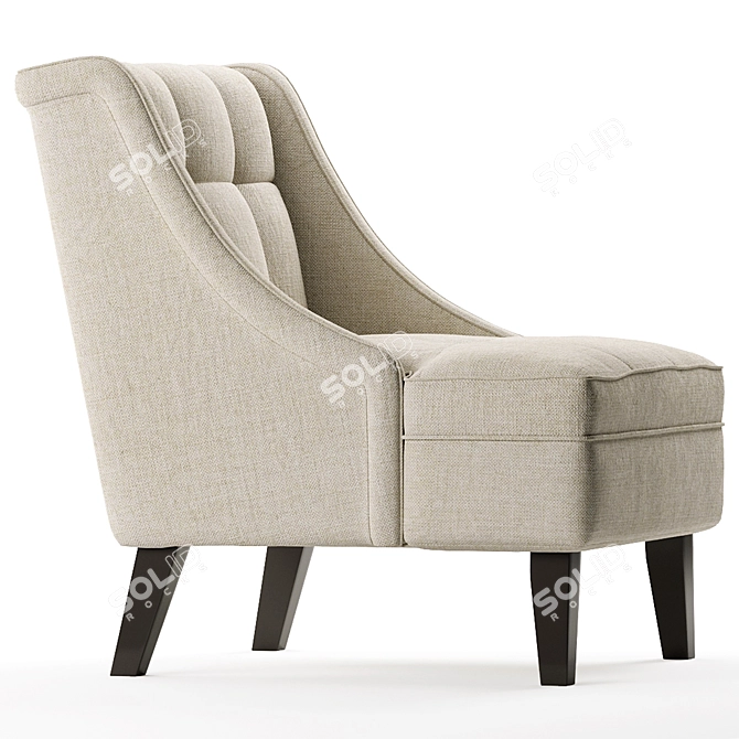 Modern Scandinavian Style Accent Chair 3D model image 6