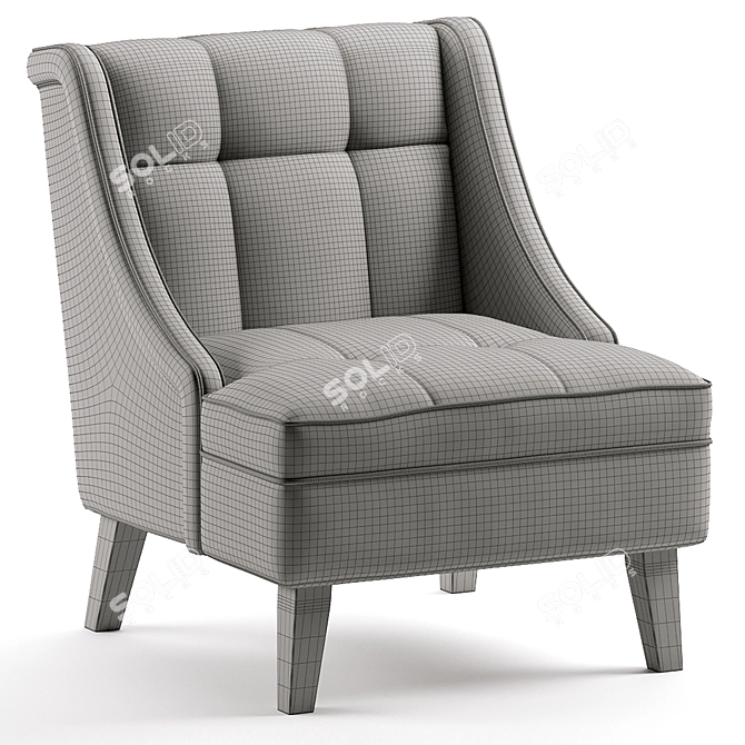 Modern Scandinavian Style Accent Chair 3D model image 7