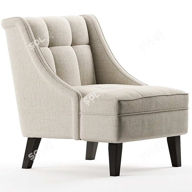Modern Scandinavian Style Accent Chair 3D model image 9