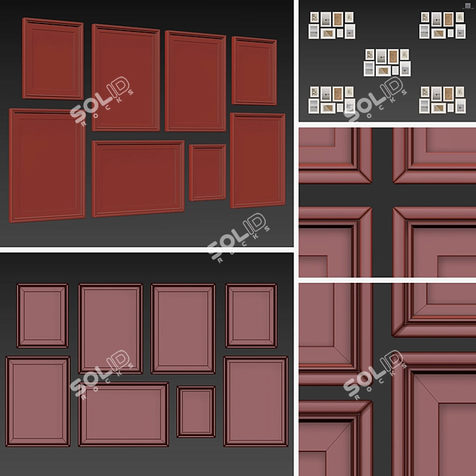 Modern Picture Frame Set Collection 3D model image 4