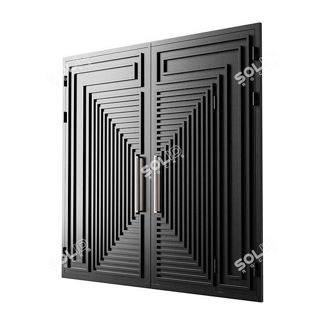 Contemporary Black Loft Gate 3D model image 2