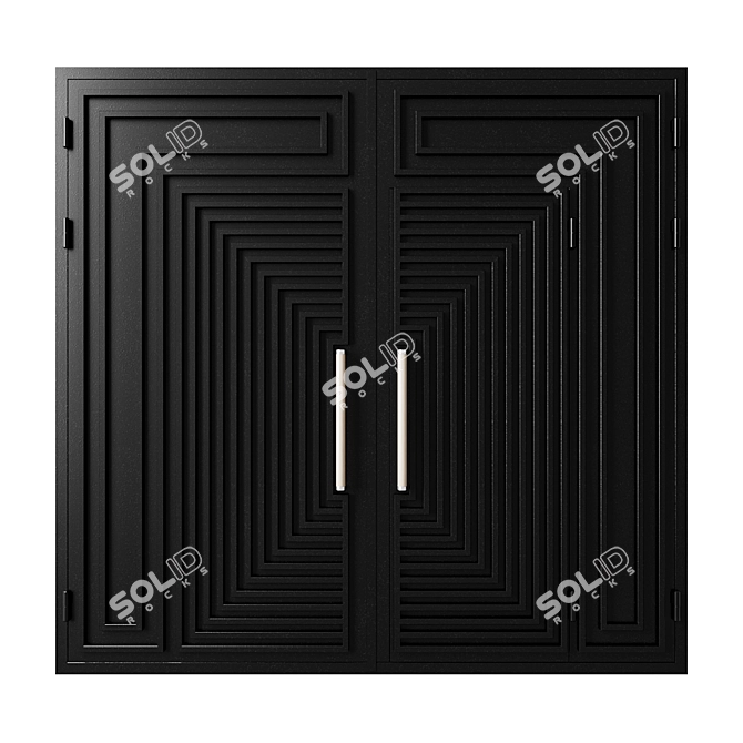 Contemporary Black Loft Gate 3D model image 3