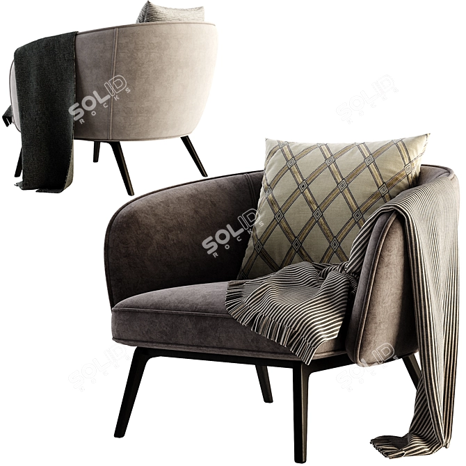 UOVO Armchair: Contemporary Chic Comfort 3D model image 3