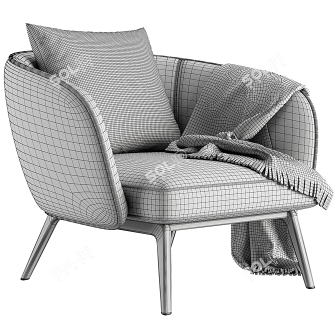 UOVO Armchair: Contemporary Chic Comfort 3D model image 5