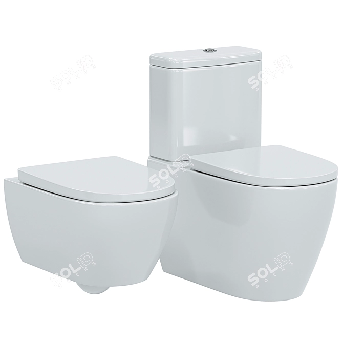 Duravit D-Neo Wall-Toilet Set 3D model image 1