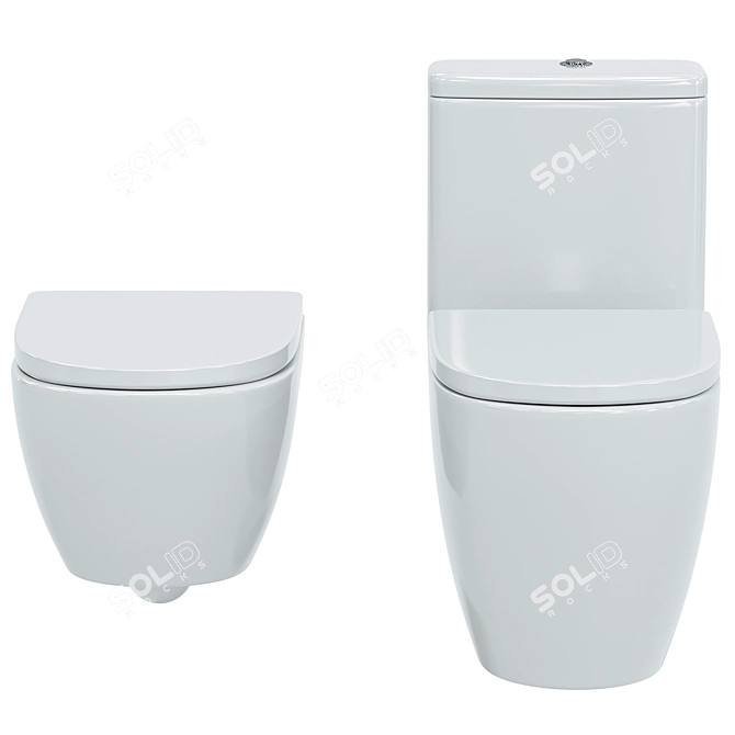 Duravit D-Neo Wall-Toilet Set 3D model image 3