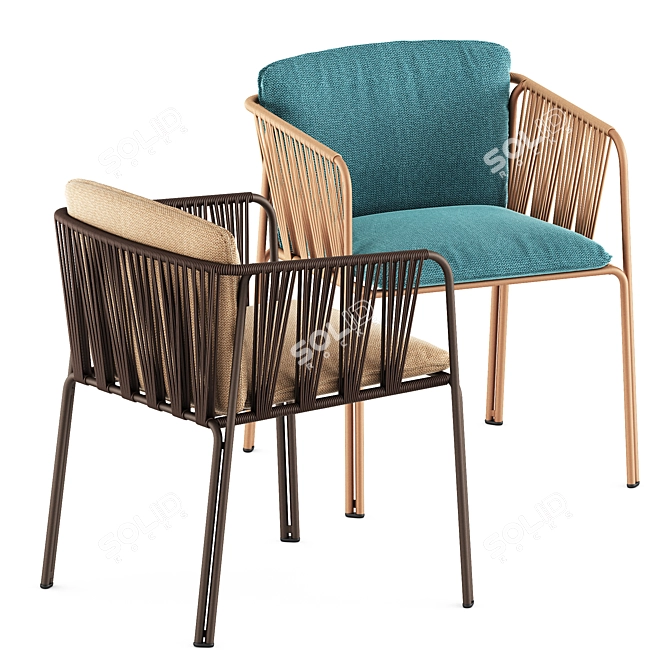 Modern Chic Furniture Set: Nari Armchair & Cabin Table 3D model image 4