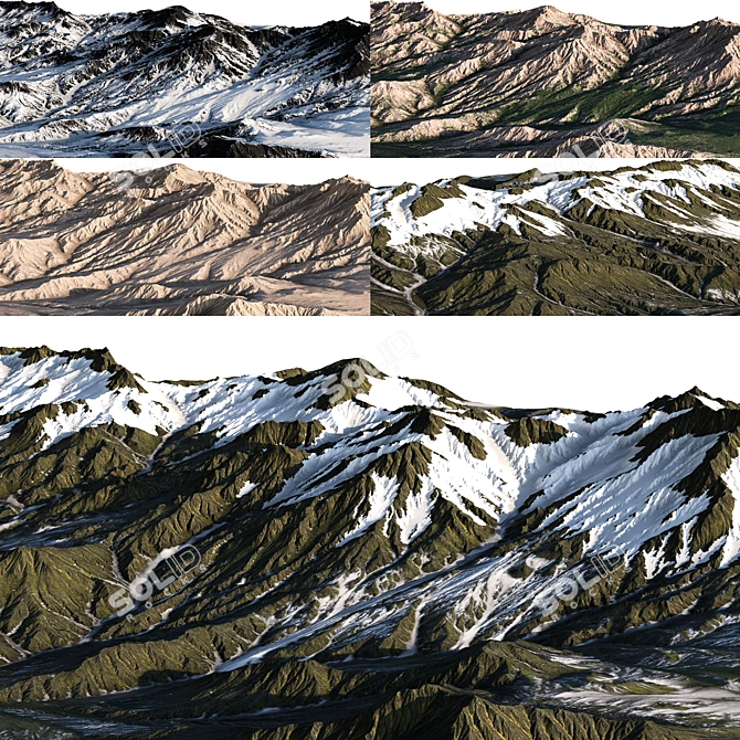 Mountain Range 3D Terrain Model 3D model image 1