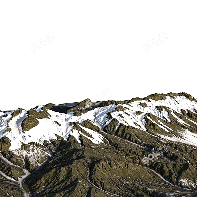 Mountain Range 3D Terrain Model 3D model image 4