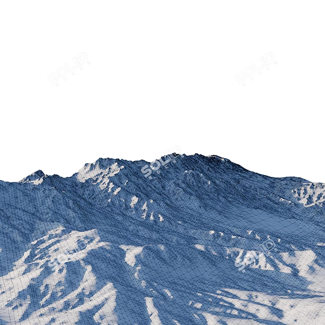 Mountain Range 3D Terrain Model 3D model image 7