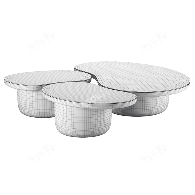 Contemporary LAGHI Coffee Tables Set 3D model image 4