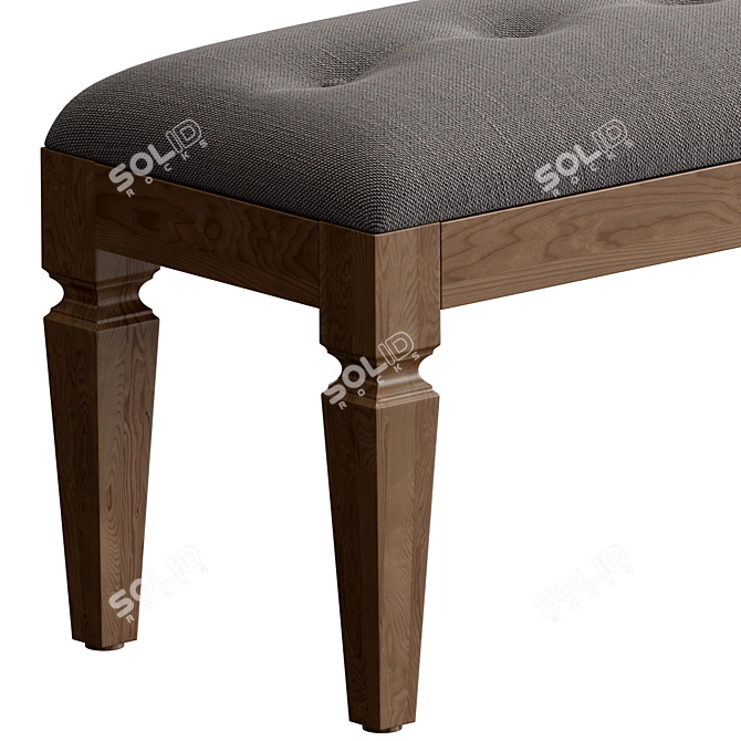 Violet Upholstered Bench in Wood-fabric 3D model image 5