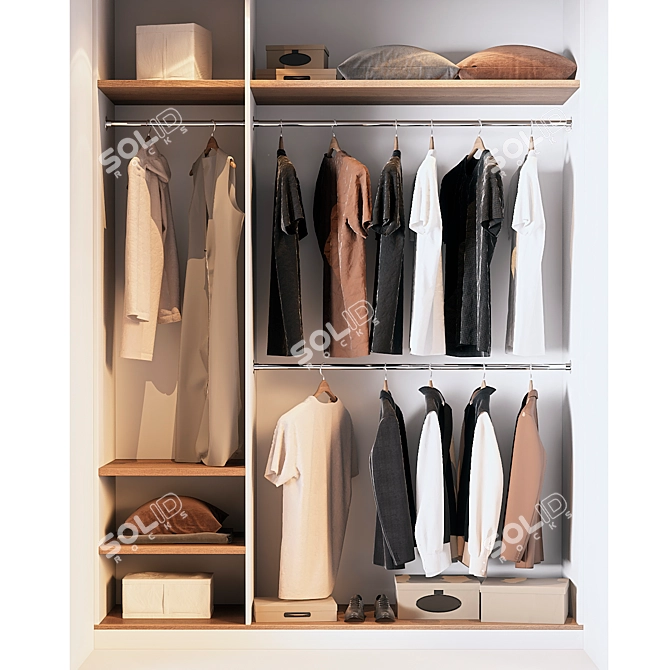 Walk-in Wardrobe with Décor 3D model image 3