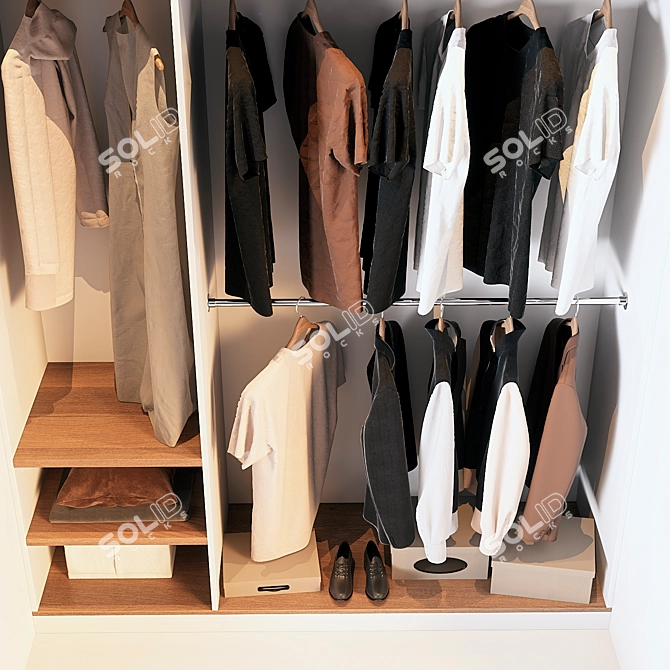 Walk-in Wardrobe with Décor 3D model image 4