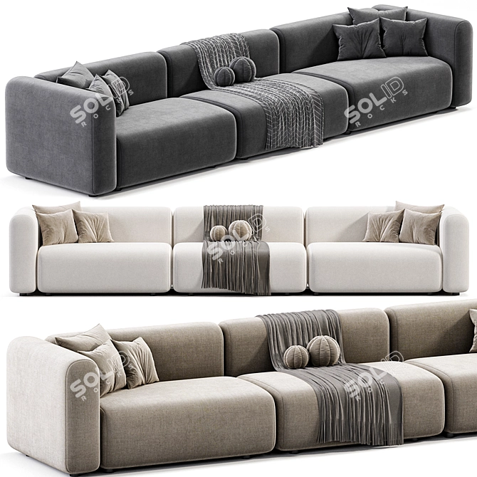 Stylish MAHY Sofa by Braid 3D model image 1