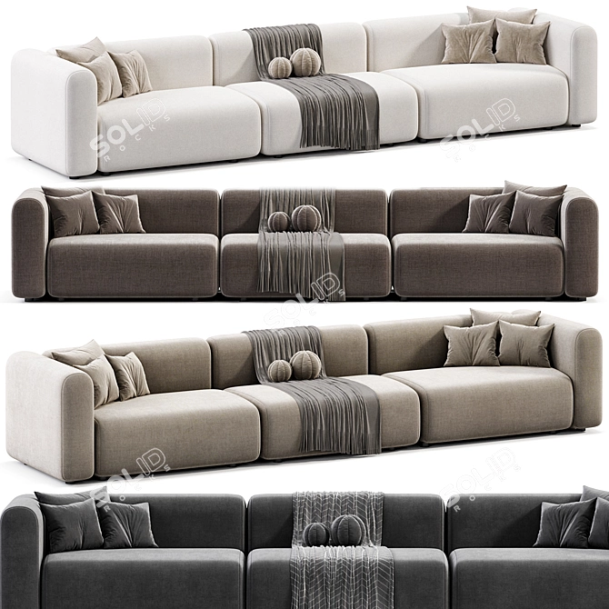 Stylish MAHY Sofa by Braid 3D model image 2