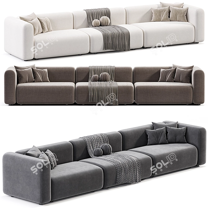 Stylish MAHY Sofa by Braid 3D model image 3