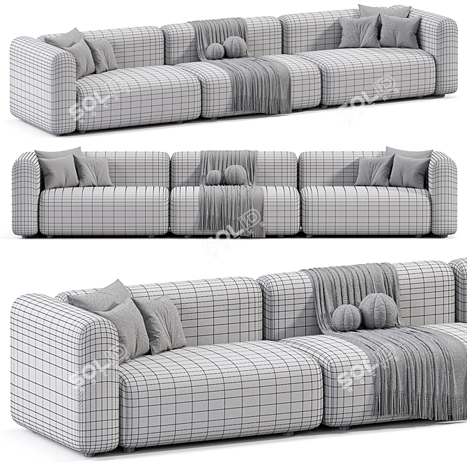 Stylish MAHY Sofa by Braid 3D model image 5