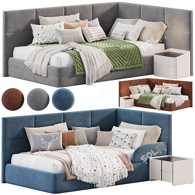 Elegant 2015 Delhi Bed Frame 3D model image 1