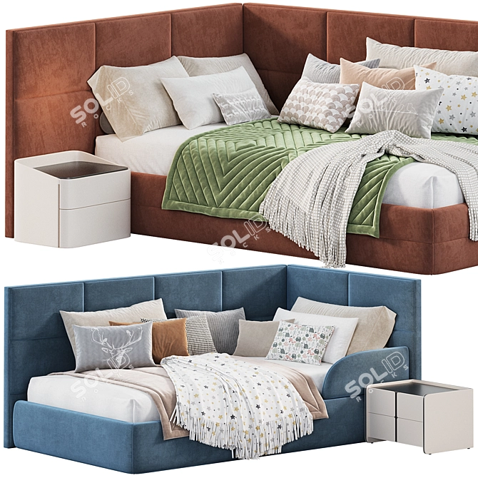 Elegant 2015 Delhi Bed Frame 3D model image 2