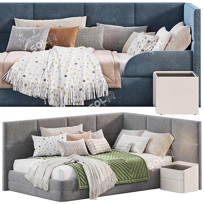 Elegant 2015 Delhi Bed Frame 3D model image 4