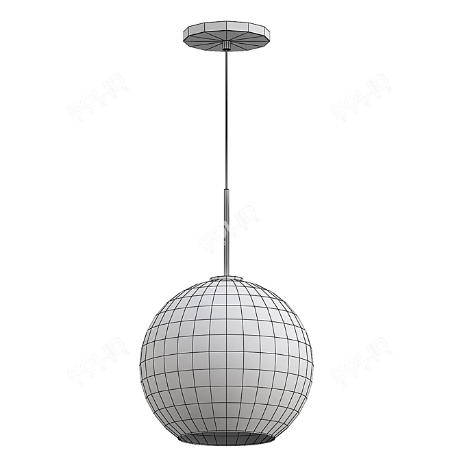 Gleaming Glass Pendant: Modern Elegance 3D model image 3