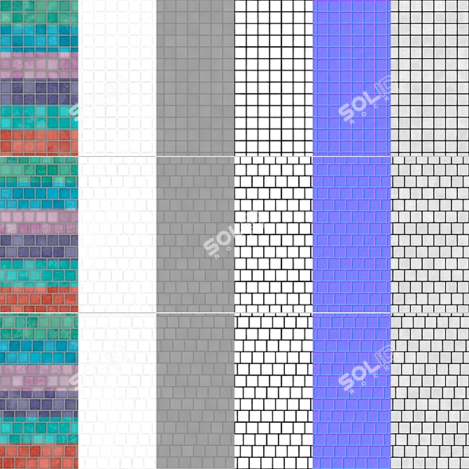 Brillante Ceramic Tiles Set 005 3D model image 12