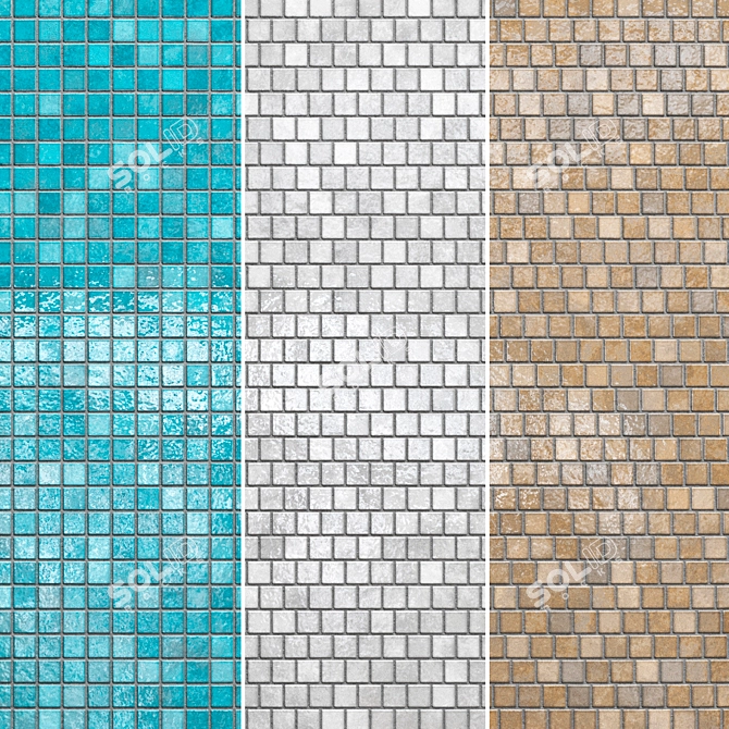 Brillante Ceramic Tiles Set 005 3D model image 21