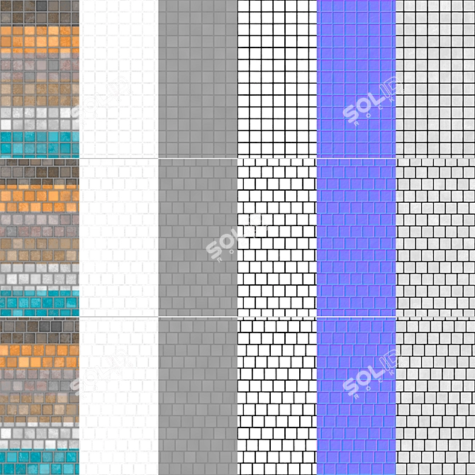 Brillante Ceramic Tiles Set 005 3D model image 25